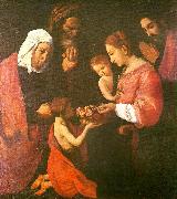the holy family, st. joaquim and st. Francisco de Zurbaran